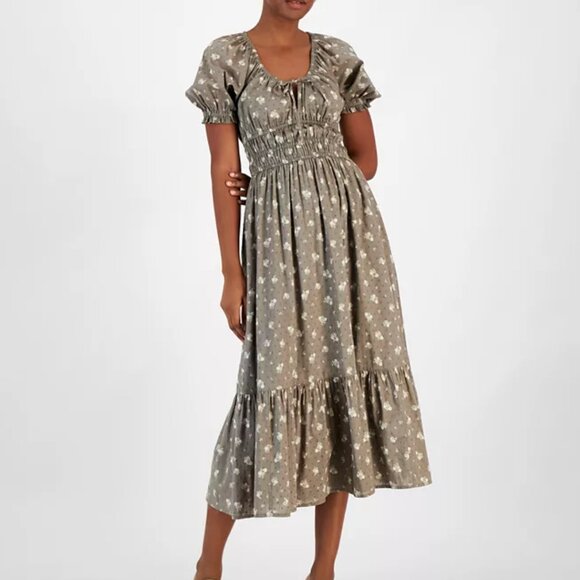 And Now This Women's Short-Sleeve Clip-Dot Midi Dress - Picture 1 of 8